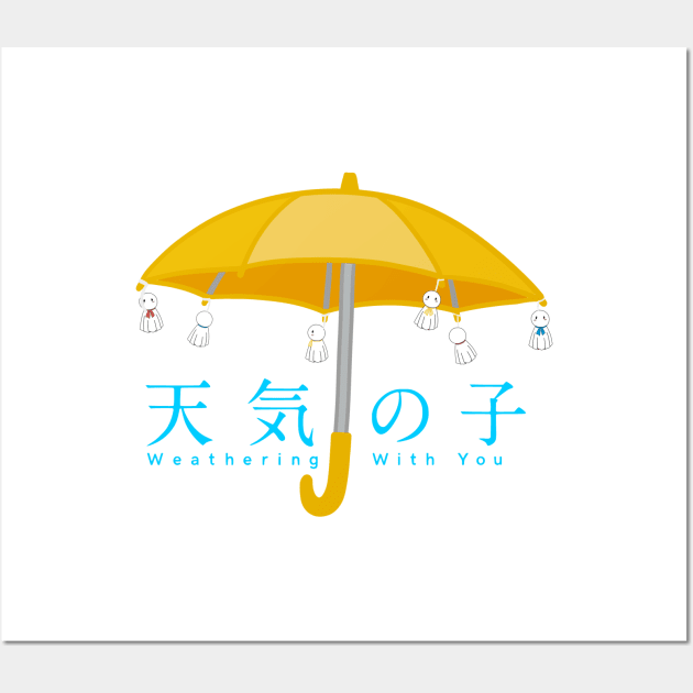 Weathering with you rain doll umbrella japanese english title Wall Art by ballooonfish